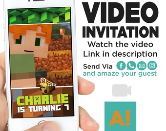 Minecraft Invitation Etsy