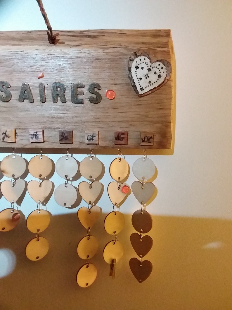 Calendrier Des Anniversaires En Bois Wooden birthday calendar. CALENDRIER ANNIVERSAIRES En chêne | Etsy