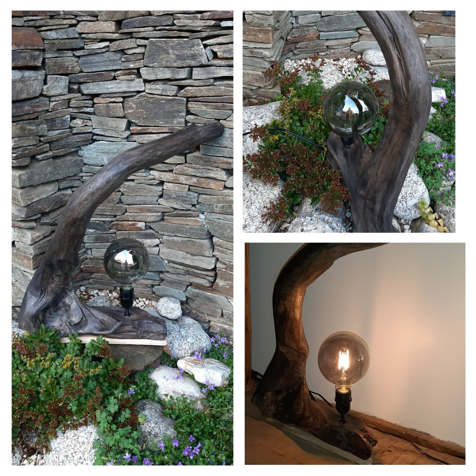 Large Driftwood Lamp. Grande Lampe Bois Flotté