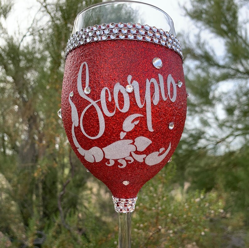 Zodiac Gifts Zodiac Wine Glass Astrology Sign Gift Etsy