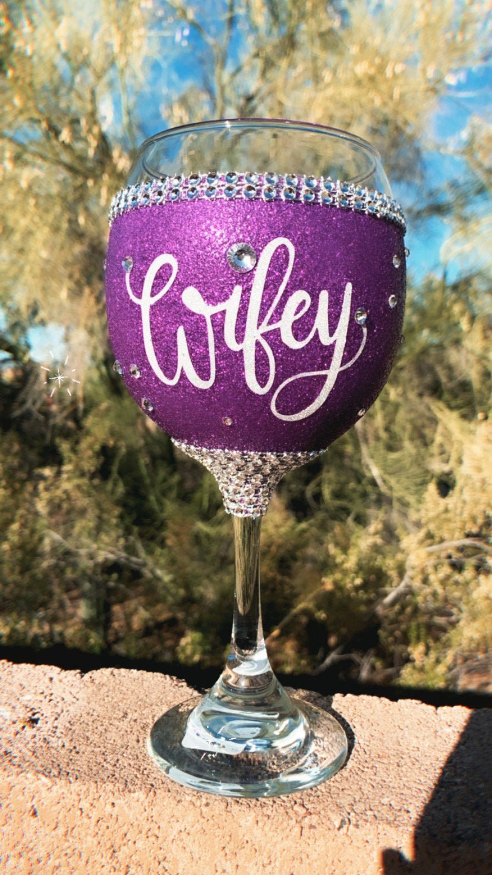 Bride Wine Glass Glitter Wine Glass Wifey Party Gifts Etsy