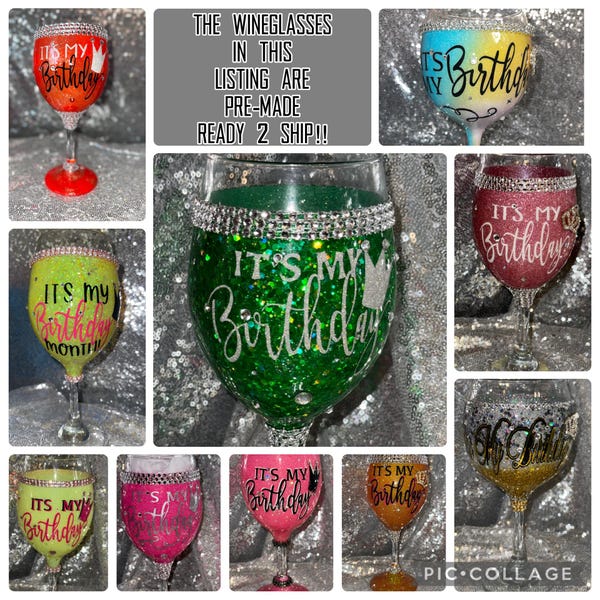 Ready 2 Ship It’s My Birthday Wineglass (Pre-Made)