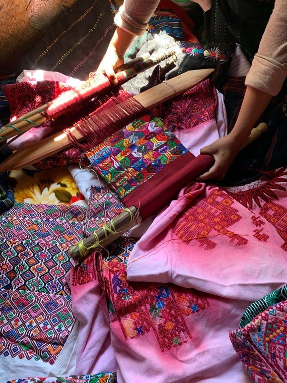 Nahuala huipil with the popular pink over-dye, Vi… - image 10
