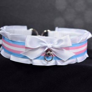 Made to your size / Pride Collection - Trans choker / kitten play collar / lgbtqia+ / choker