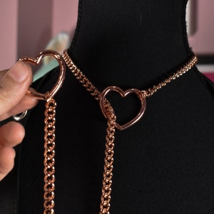 Rose gold heart ring Slip chain / Fashion version / goth / alternative / alt fashion / 18 image 5