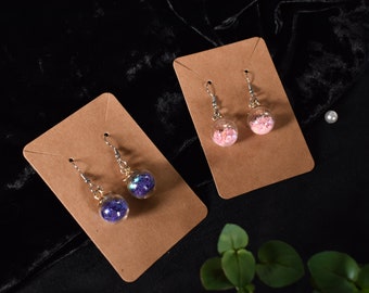 Magic glass ball Earrings / Pick your color