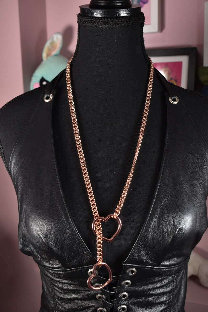 Rose gold heart ring Slip chain / Fashion version / goth / alternative / alt fashion / 18 image 6