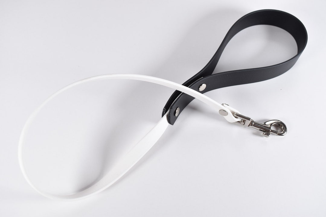 MADE TO ORDER Black + White Biothane Leash / Pet Play / Bdsm / Plated ...