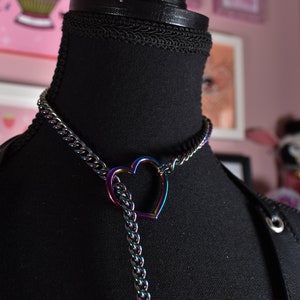 Rainbow heart ring Slip chain / Fashion version / goth / alternative / alt fashion / 18 image 4