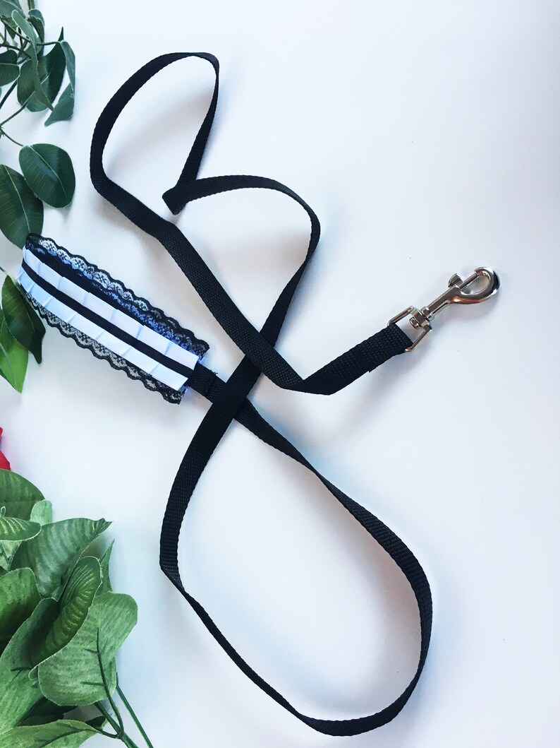 White and black lace Kitten play leash / Pet play / Bdsm / Etsy