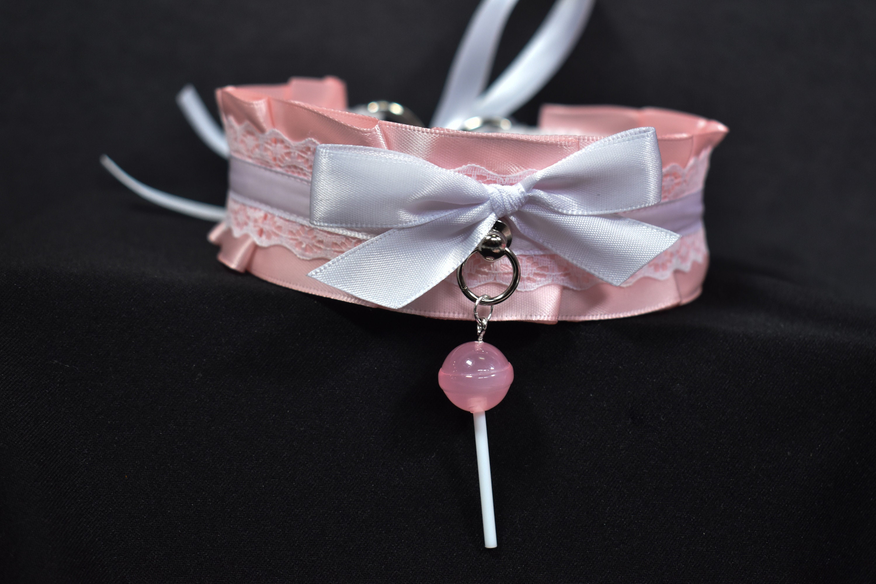 Made to Your Size /pink Lolipop Choker / Kitten Play Collar