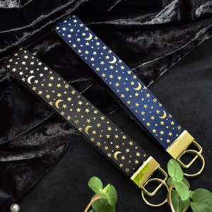 golden stars and moon keychains / Wrist key chain / cute gift / gift under 20 / keychain / goth / altfashion / pick your style