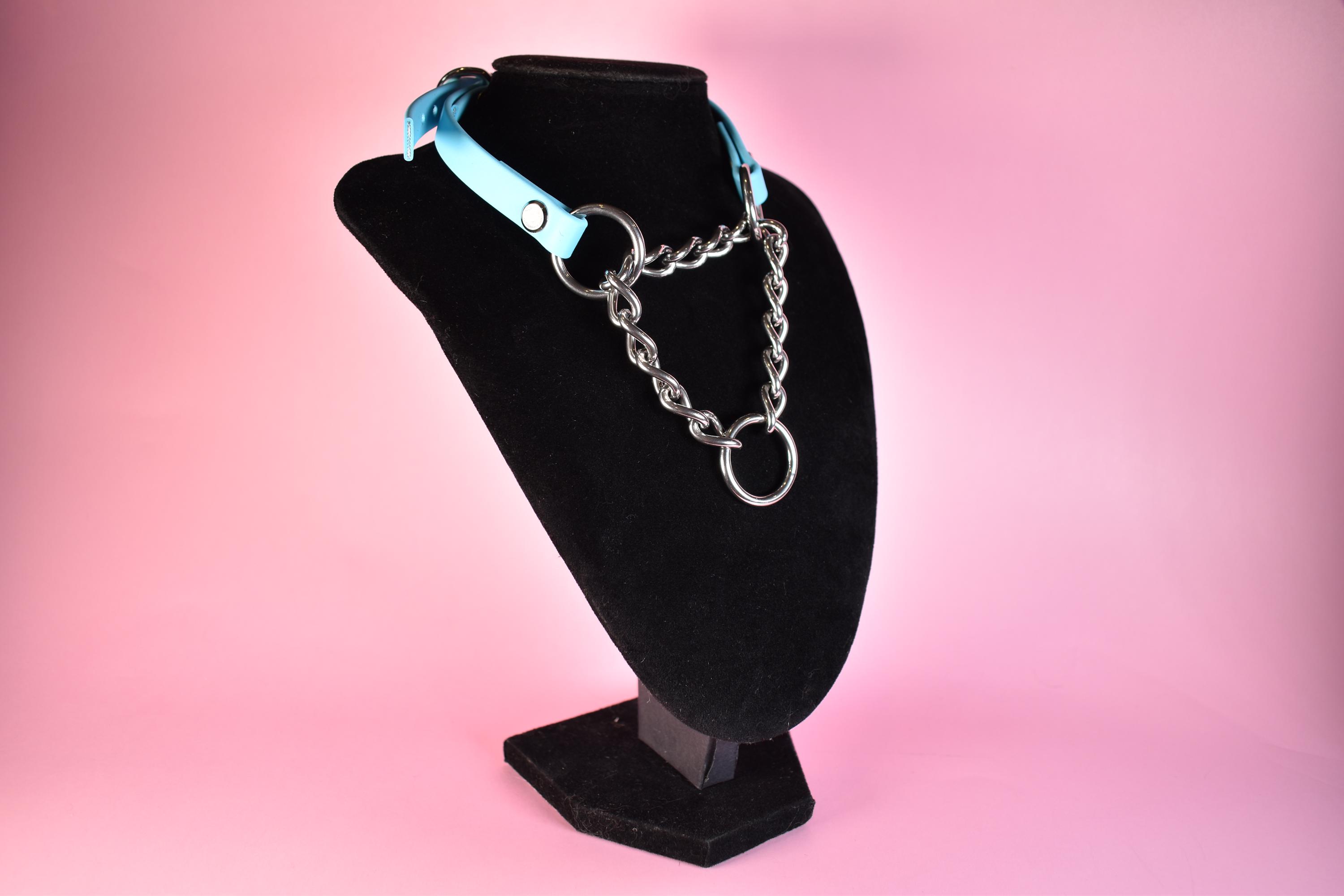 op jouw maat gemaakt / Baby blauw Biothane Martingale 1/2 inch / kitten play kraag / goth / alt fashion / pet play kraag / bdsm