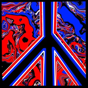 RWB, Red White and Blue, Peace Abstract Art, Brian Parker, Eye Gaze Art, ALS image 1