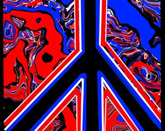 RWB, Red White and Blue, Peace Abstract Art, Brian Parker, Eye Gaze Art, ALS