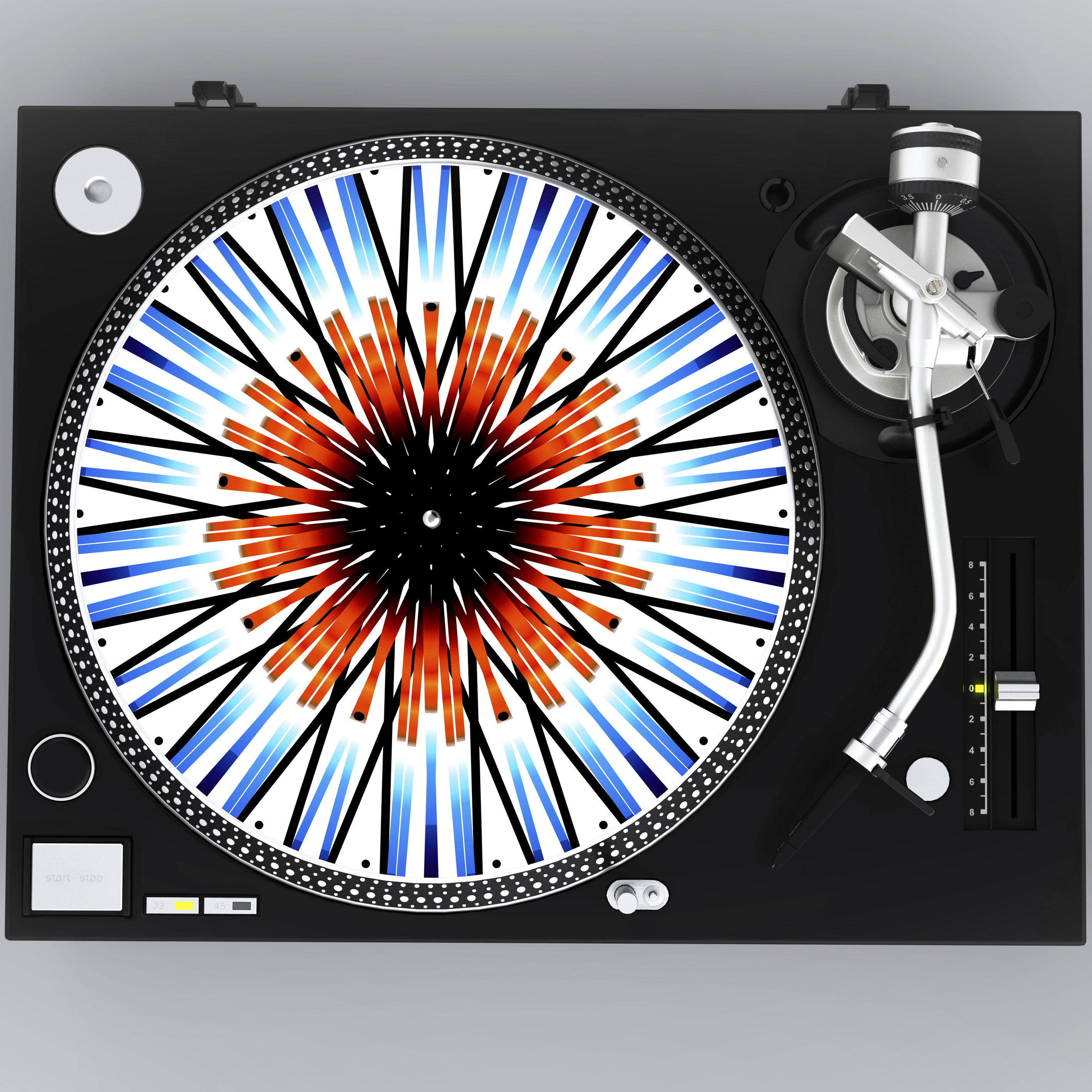 DJ Slipmat Orange and Blue Slipmat Turntable Slipmat Burst Etsy