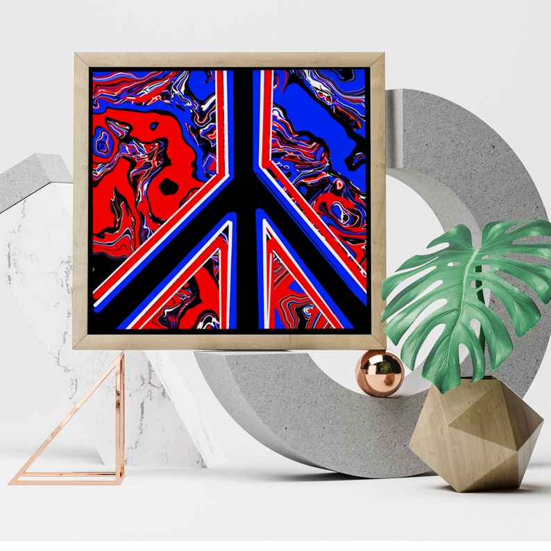 RWB, Red White and Blue, Peace Abstract Art, Brian Parker, Eye Gaze Art, ALS image 2