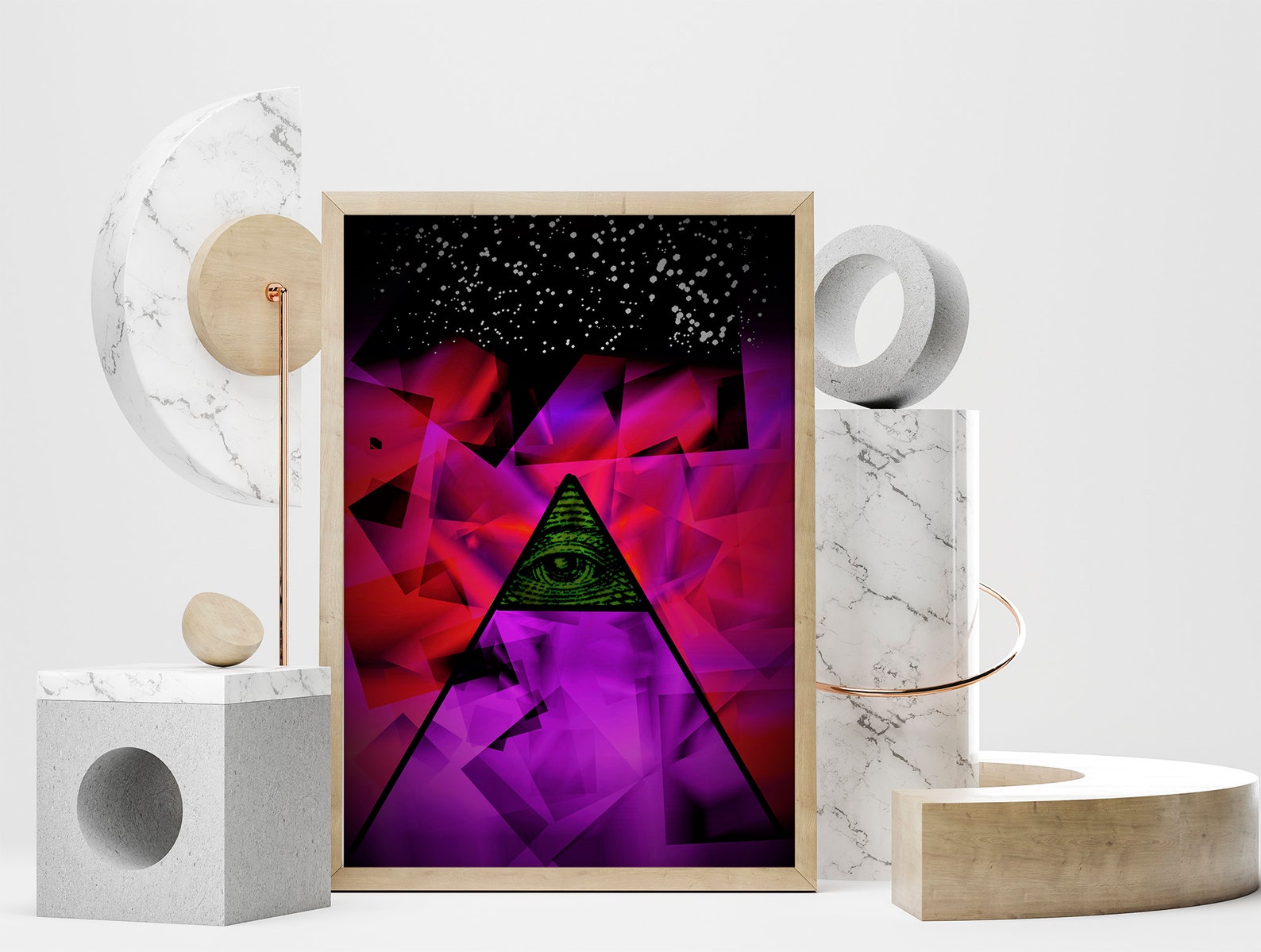 Cool Wall Art Inspiring Art Black Light Art Eye Gaze Art Etsy