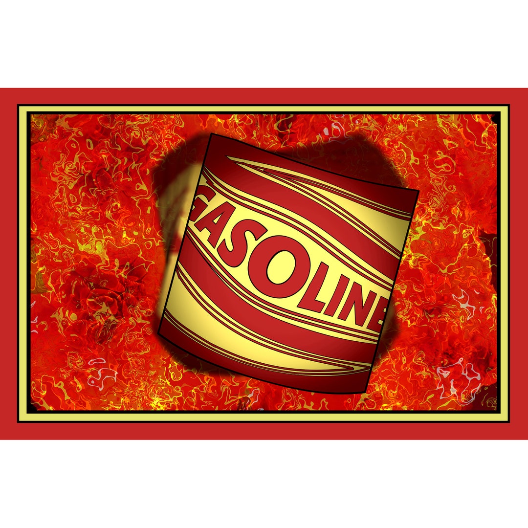 Gasoline Can Art Print, Man Cave Garage Decor - Etsy