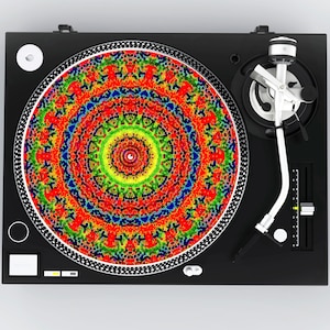 Slipmat for Turntable, Turntable Slipmat, DJ Slipmat, Gift for Musician, Gift for Audiophile, Record Player Slipmats, Azteca, Eye Gaze Art