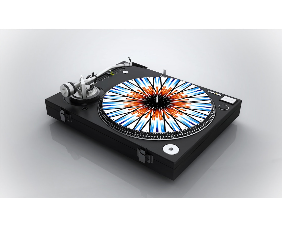 DJ Slipmat Orange and Blue Slipmat Turntable Slipmat Burst Etsy