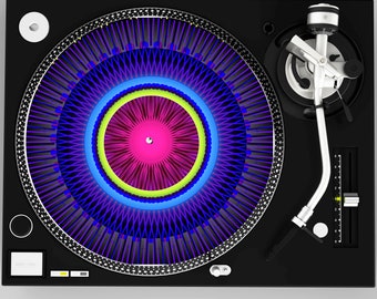 Vibrant Turntable Slipmat: Brian Parker Eye Gaze Art