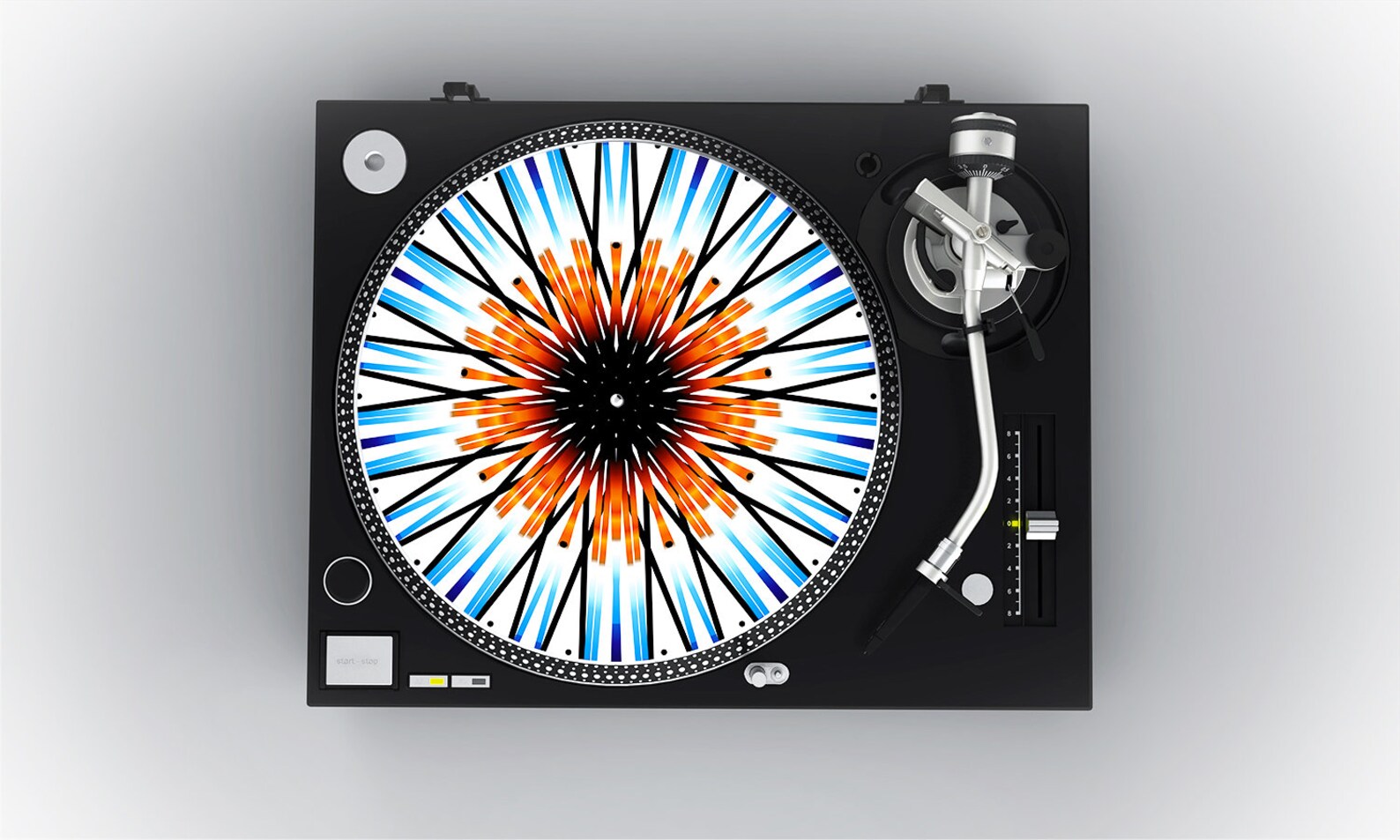 DJ Slipmat Orange and Blue Slipmat Turntable Slipmat Burst Etsy