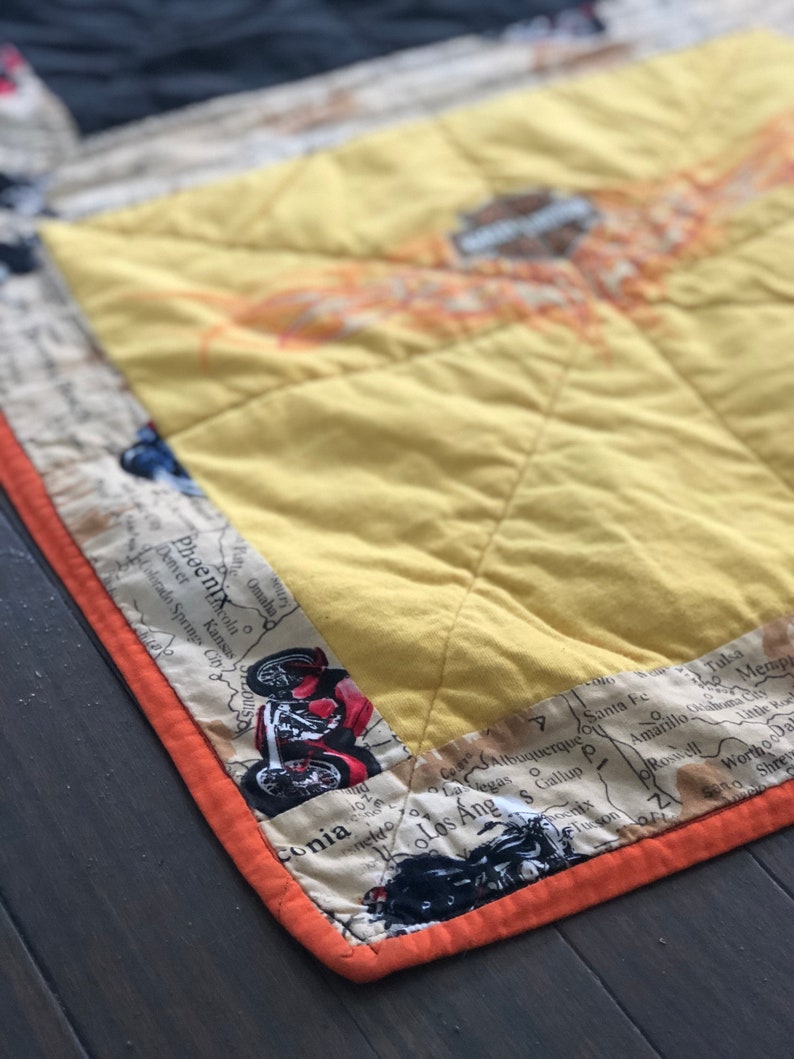 Harley T-shirt Quilt-HD motorcycle bedding-Biker-HD Memory tshirt Quilt-Custom harley tee shirt quilt