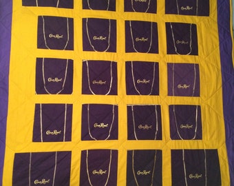 Crown Royal Throw-Crown Royal Quilt From Your Bags-Custom Made Crown Royal Quilt-Homemade Quilts