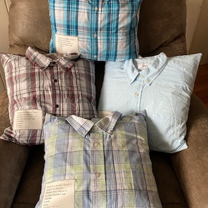 Memory Pillow With Collar From Shirt of Your Loved One-Keepsake Pillow-Bereavement Pillow