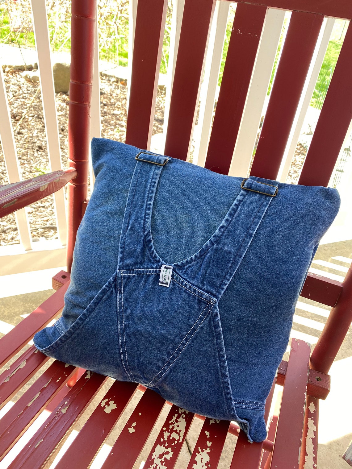 Denim Bib Overalls Memory Pillow or Pillow Cover Etsy