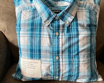 Memory Pillow With Collar From Shirt of Your Loved One-Keepsake Pillow-Bereavement Pillow