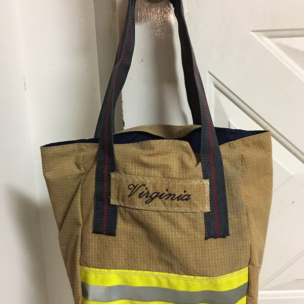 firefighter turnout gear purse-repurposed firefighter bunker gear handbags-firefighter wife gift idea