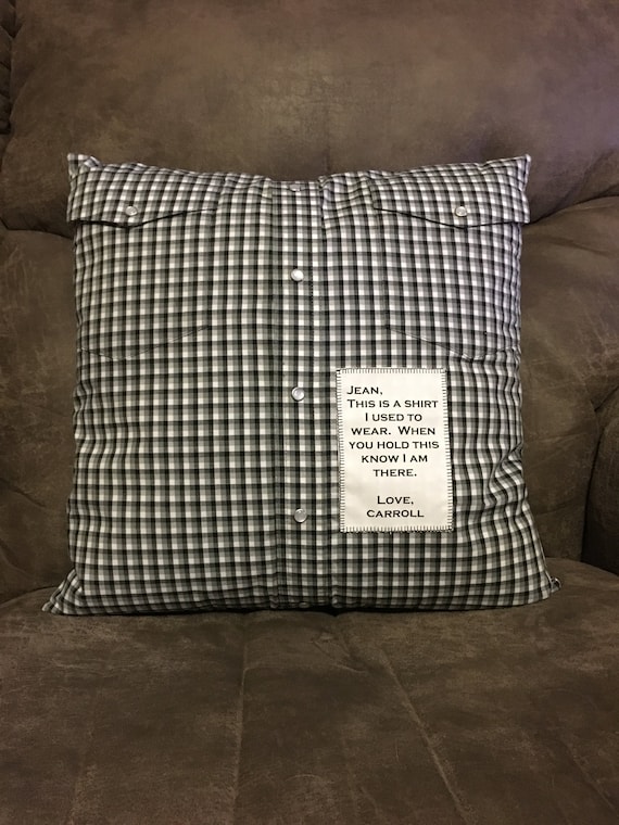 Memory Pillow From Button Shirt Custom Sweater Pillows Custom Made From