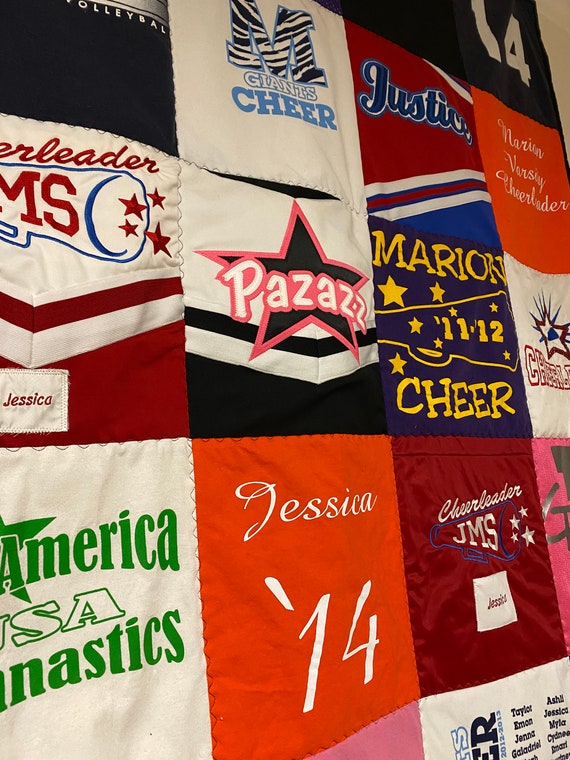 Cheerleading Tshirt Quilt cheer Uniform Quilt Etsy