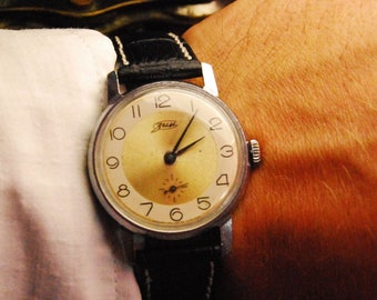Vintage men's watch" ZIM " mechanical watch Men's Watch +new leather strap l gift to him