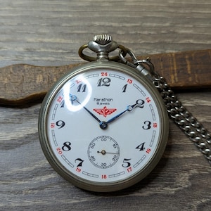 Orologio URSS Molnija anni '80 "Lokomotiv" orologio da tasca URSS funzionante Molnia meccanico vintage regalo per lui