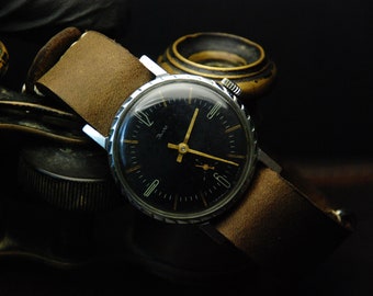 Vintage men's watch" ZIM " mechanical watch Men's Watch +new leather strap l gift to him