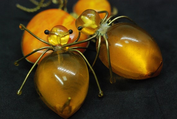 art deco vintage set amber brooch ussr "SPIDER" U… - image 10