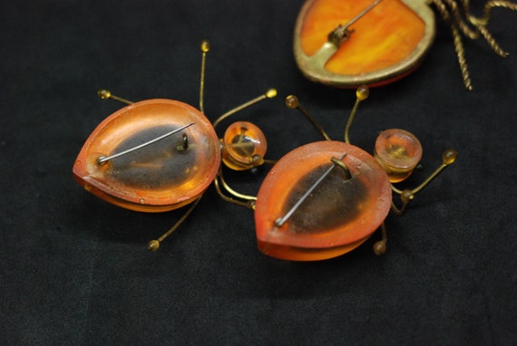 art deco vintage set amber brooch ussr "SPIDER" U… - image 7