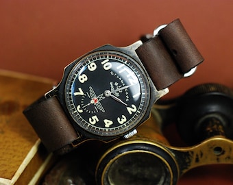 vintage watch Shturmanskie. Mens watch, USSR watch, watches for men, military watch, army watch, gift for men, black watch