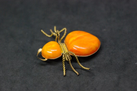 art deco vintage set amber brooch ussr "SPIDER" U… - image 3