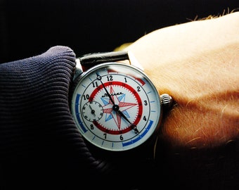 Wrist Watches Exclusive version Marriage Molnija "wind rose" limited edition, Ukraine watch Men's, open case gift for him