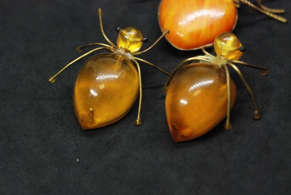 art deco vintage set amber brooch ussr "SPIDER" U… - image 5