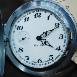 ussr watch Molnija 1970s &quot;molniya&quot; Men&#39;s pocket watch USSR Working Molnia Mechanical Vintage watch gift for him