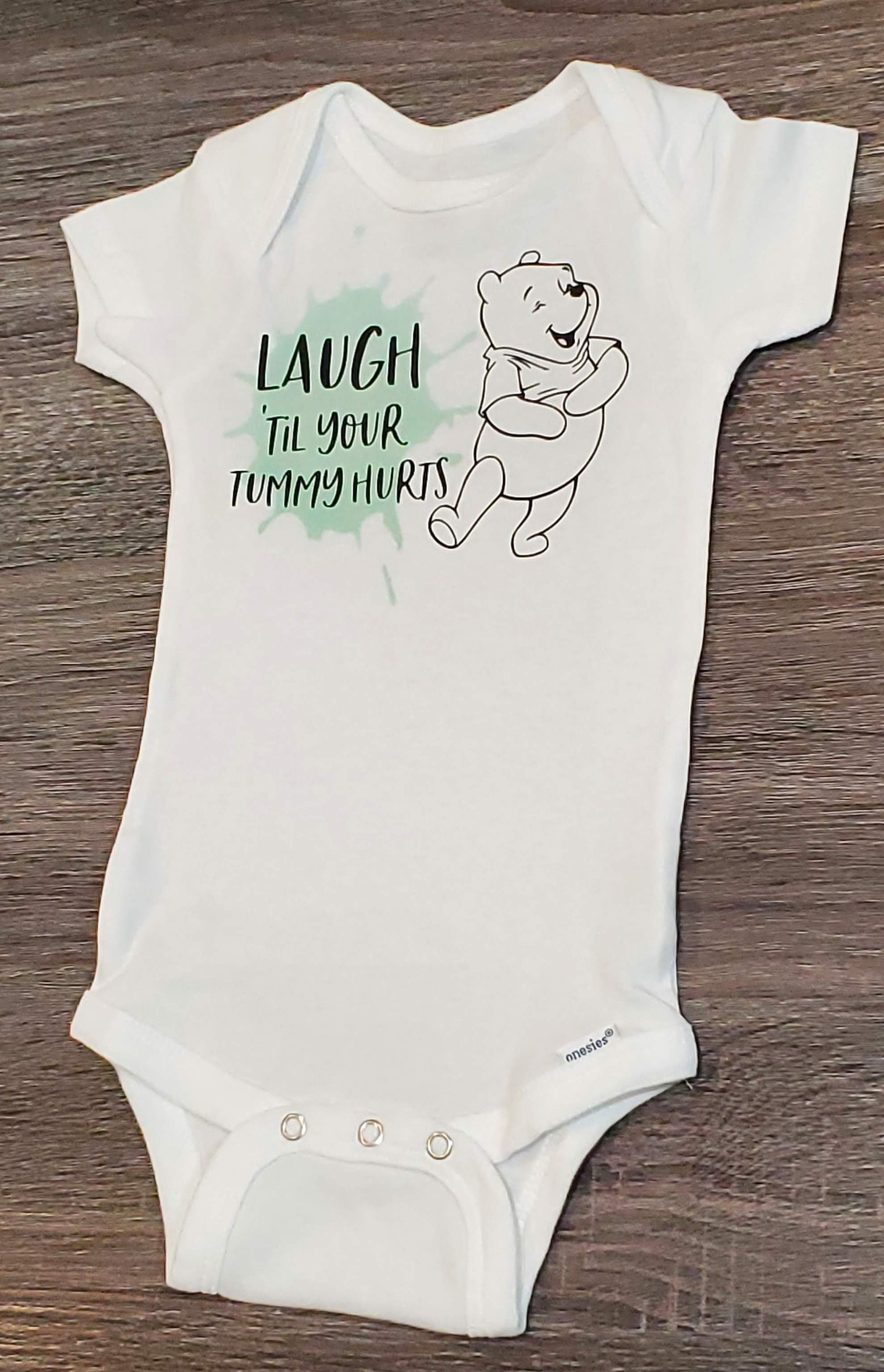 Pooh Bear Inspired Custom Baby Onesie Personalized Onesie Etsy