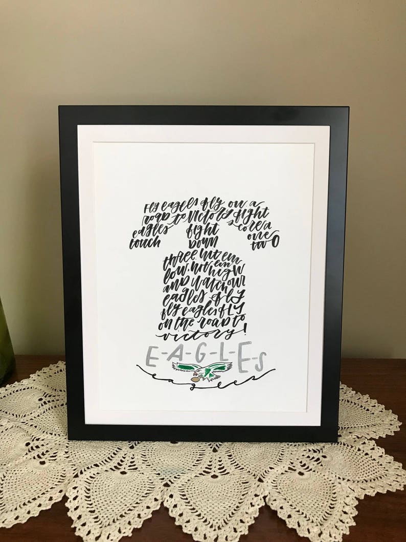 Philadelphia Eagles Fight Song Hand Lettered Print Liberty Etsy