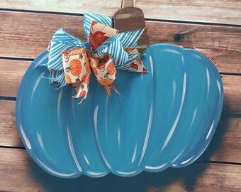 Blue Pumpkin Door Hanger, Food Allergy Awareness, Halloween Decor, Fall Decor, Thanksgiving Wreath, Fall Decor, Pumpkin Spice, Teal Pumpkin