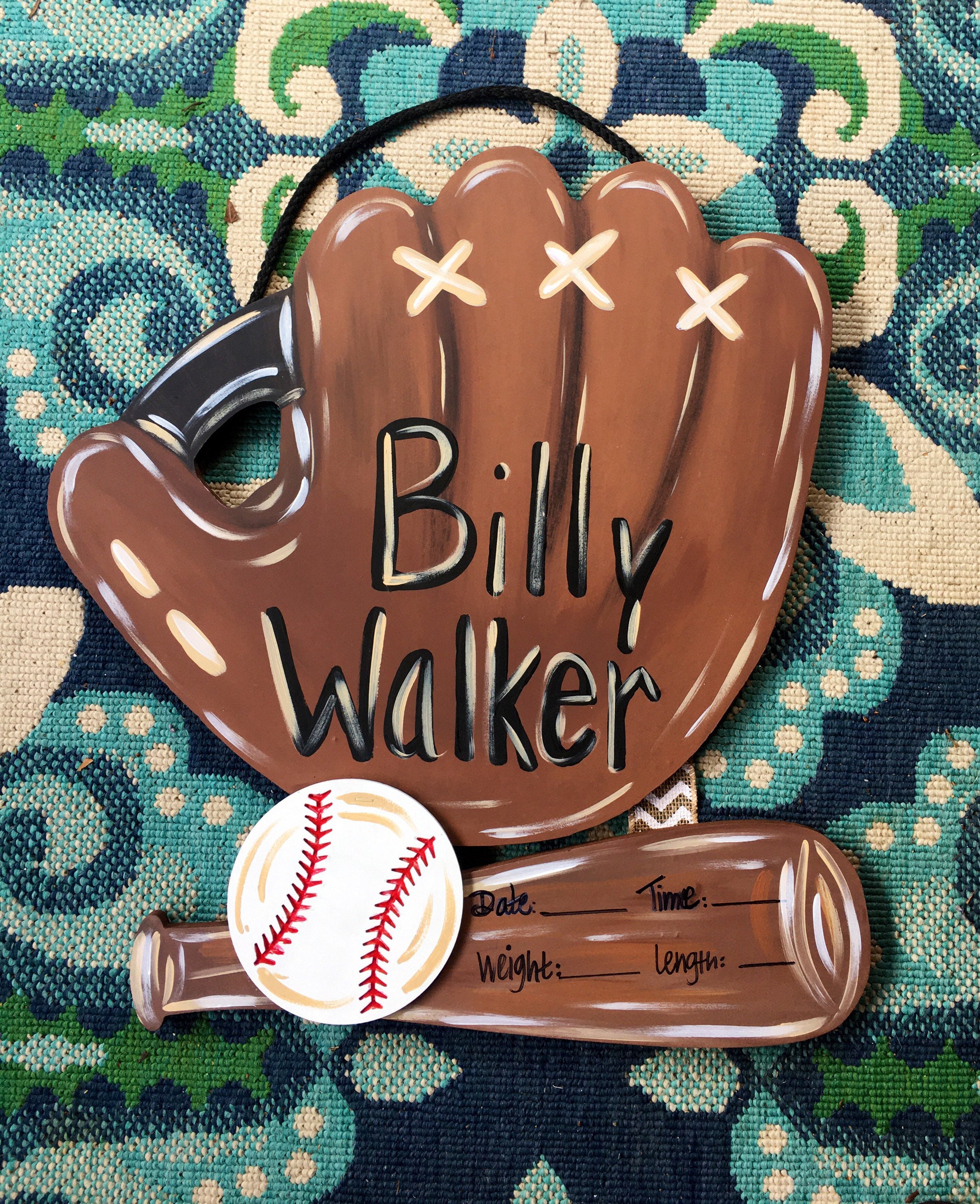 Baseball Door Hanger Door Hanger Wall Decor Wreath Kids Etsy