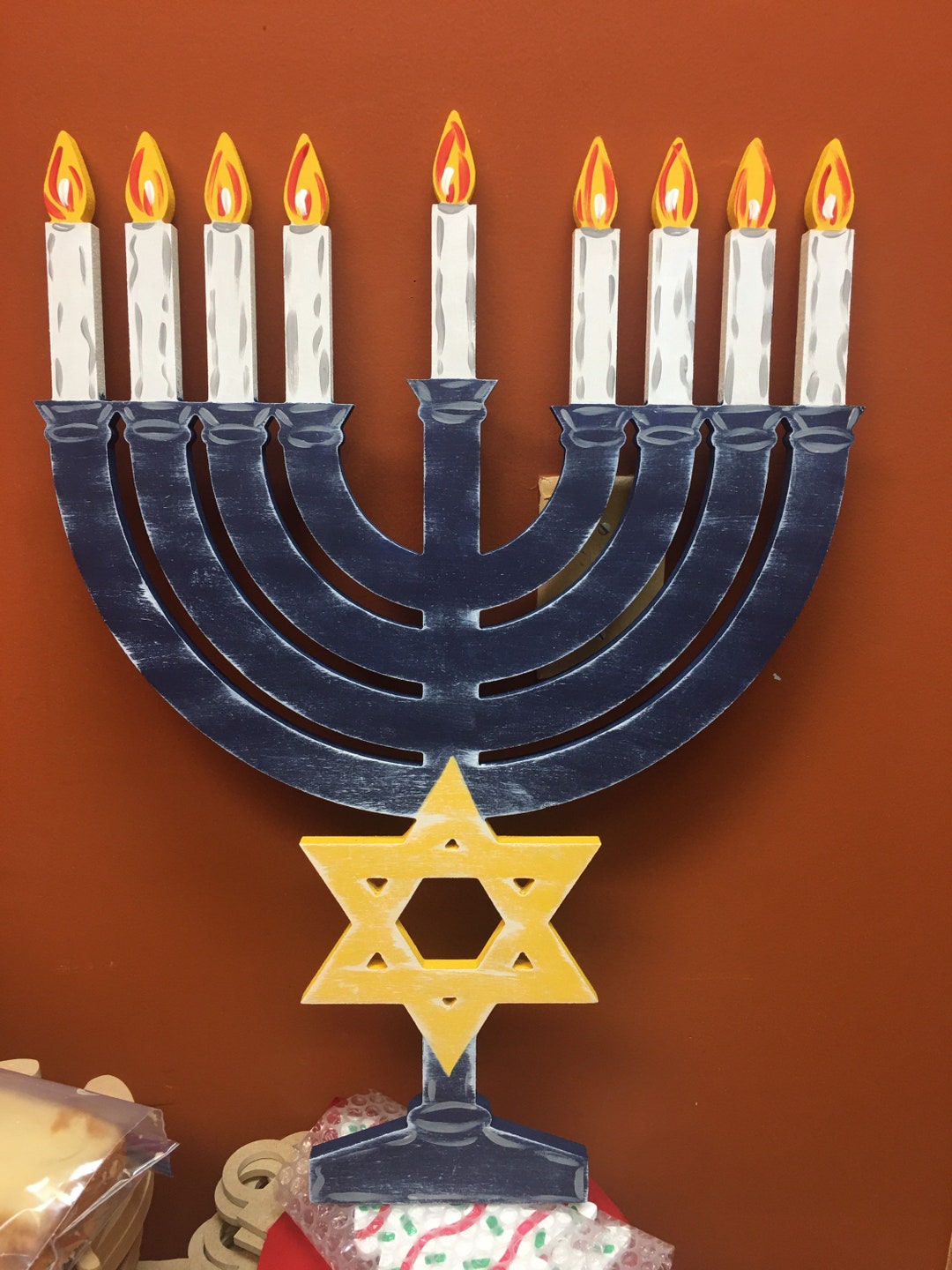 Hanukkah Door Hanger, Menorah Etsy